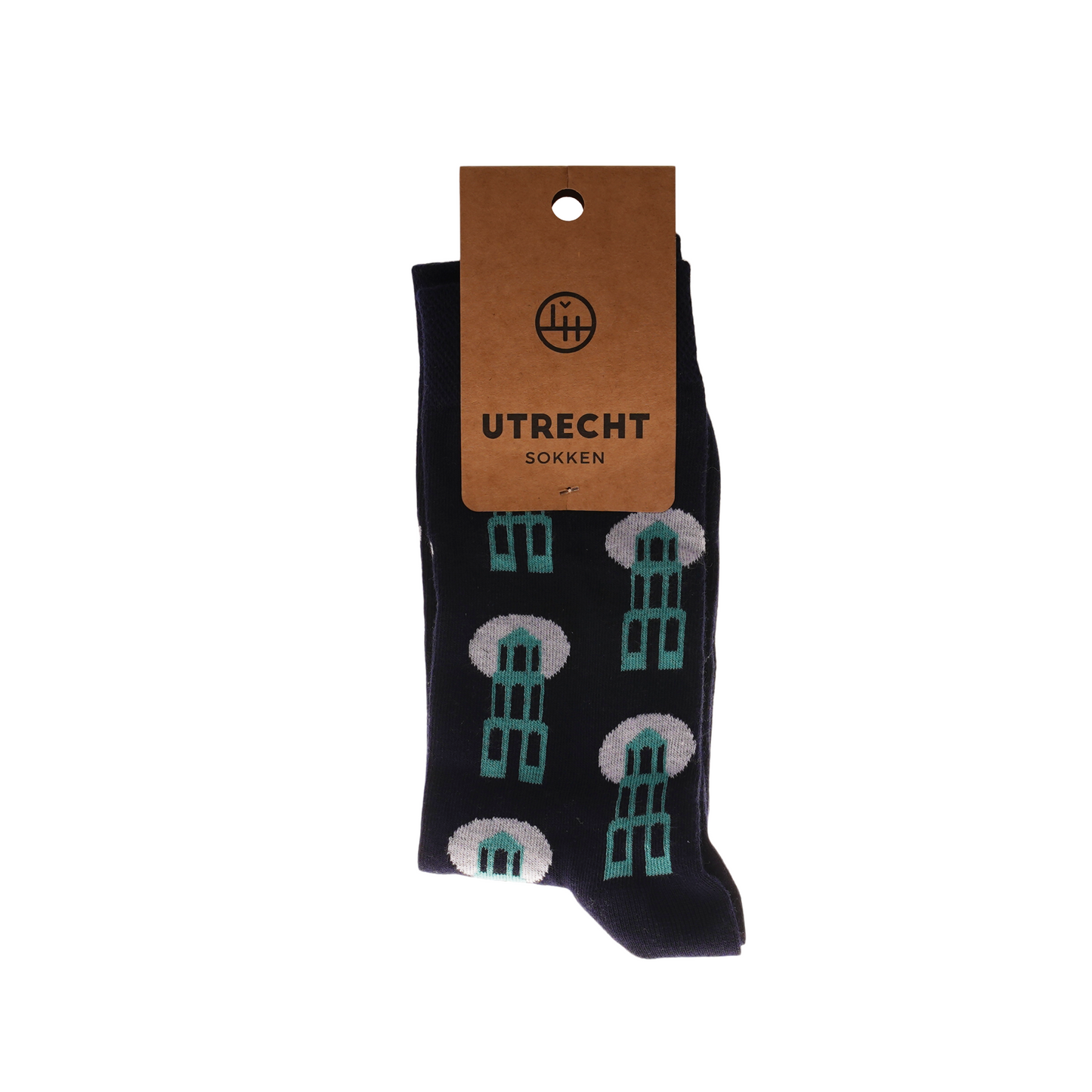 Zwarte sokken met domtorendesign