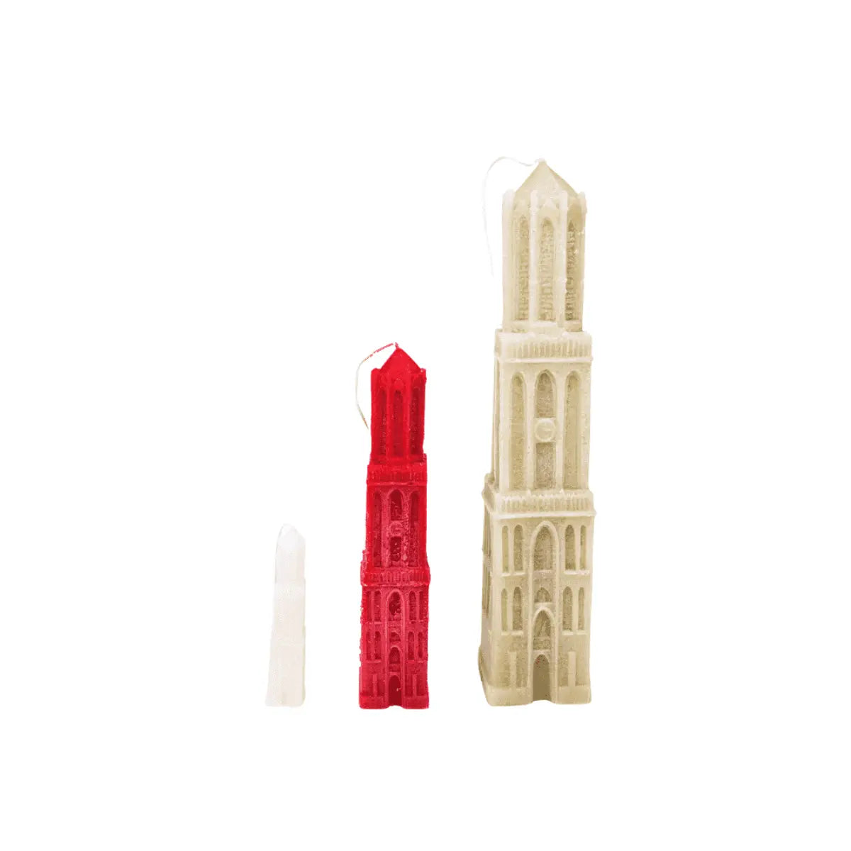 Domkaars 22cm wit en rood