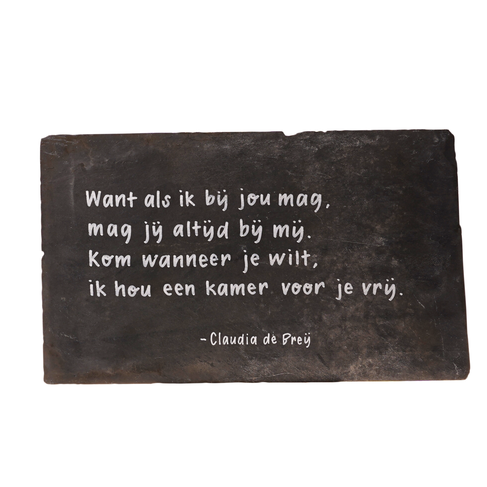 Daklei van de Domtoren met quote van Claudia de Breij. ( Want als ik bij jou mag, mag jij altijd...)