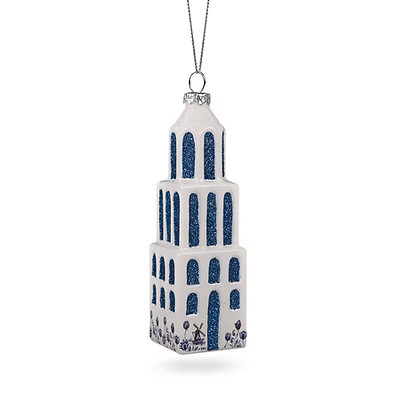Dom kerstbal (Delfs blauw)