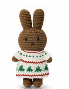 Nijntje knuffel in een kerstjurk