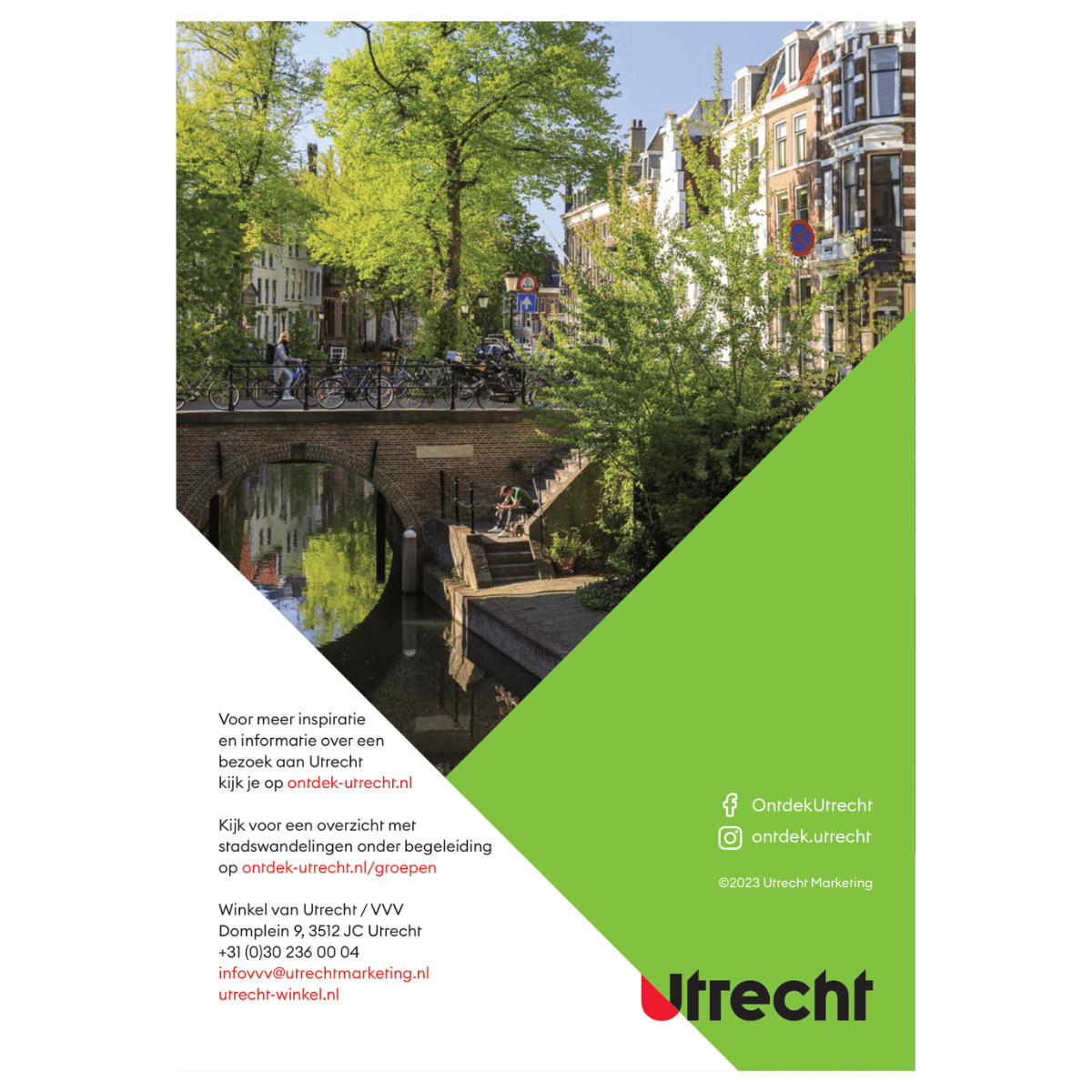 Achterkant Boekje wandeling in Utrecht, Grachten en Werven