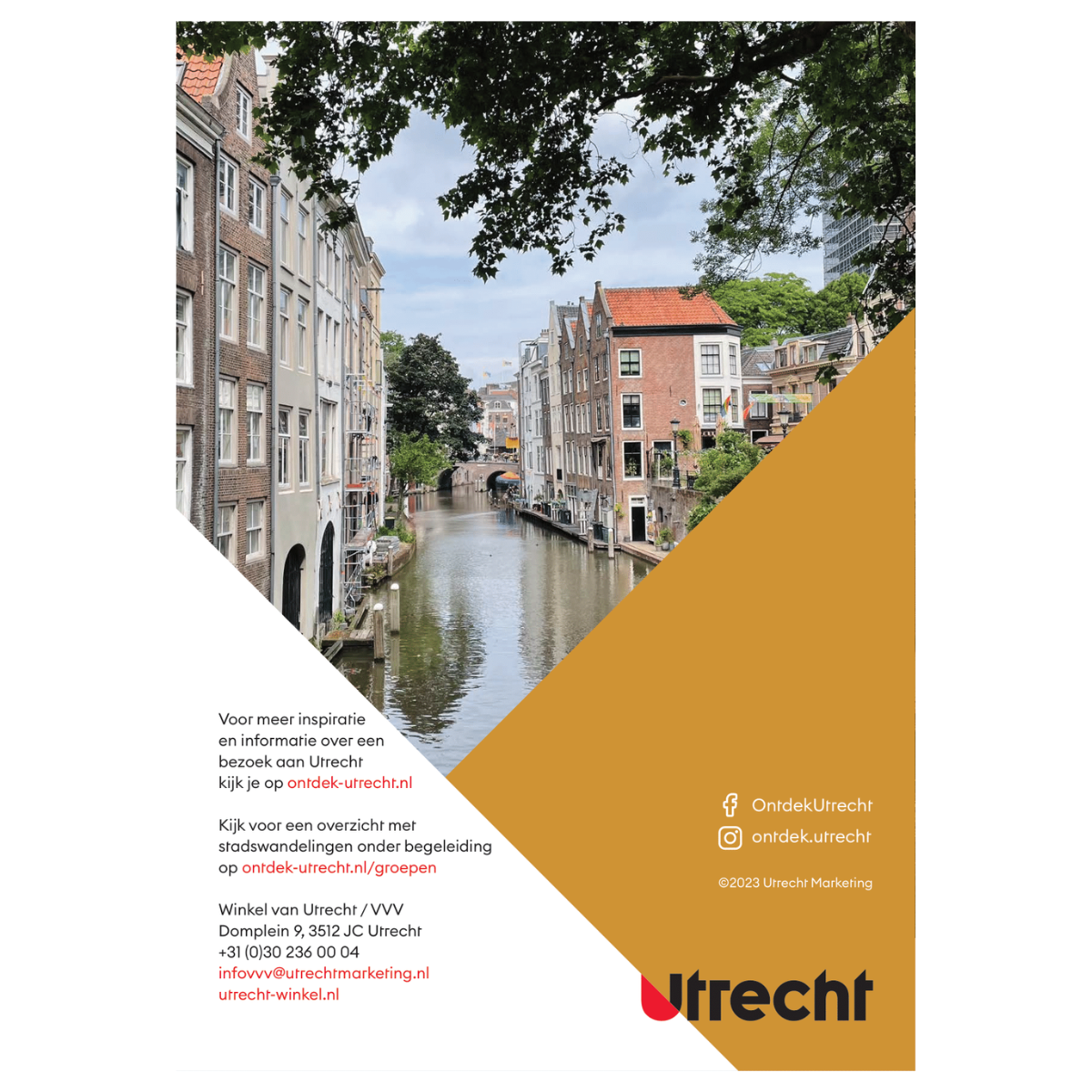 achterkant Boekje stadswandeling in Utrecht, hofjes en kameren