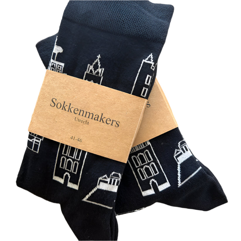 Sokken van Sokkenmakers met de Domtoren en andere herkenbare plekken erop