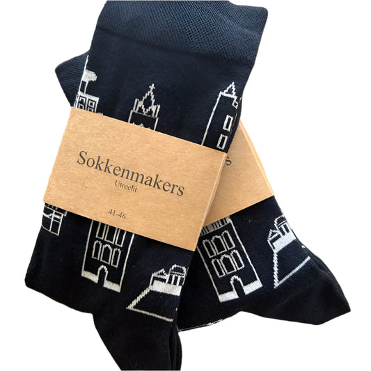 Sokken van Sokkenmakers met de Domtoren en andere herkenbare plekken erop