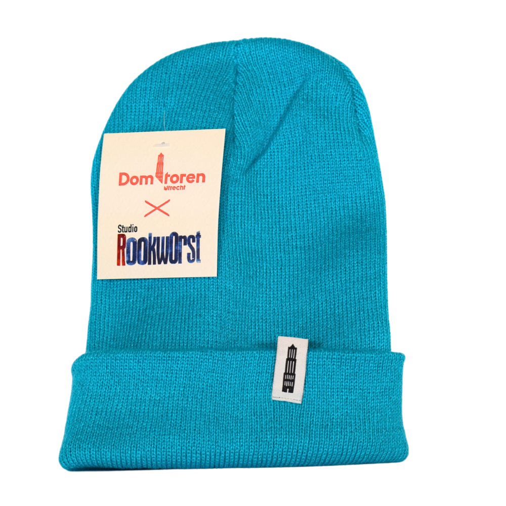 Lichtblauwe muts met een klein Domtoren logo