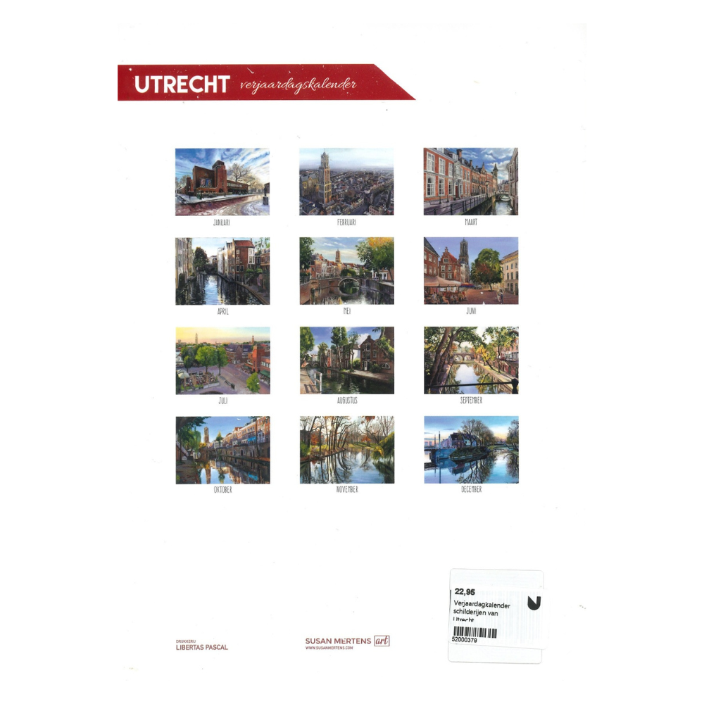 Verjaardagkalender met schilderijen van Utrecht
