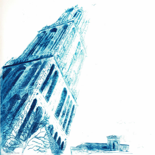 Kleine tegel in Delfts blauw achtige stijl