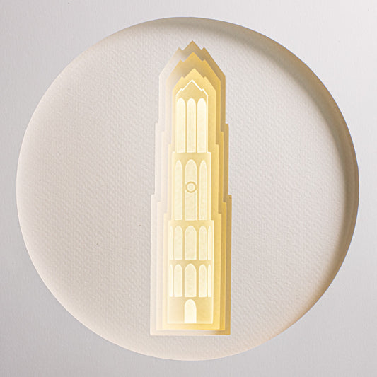 Kleine tegel met lichtgekleurde Domtorens