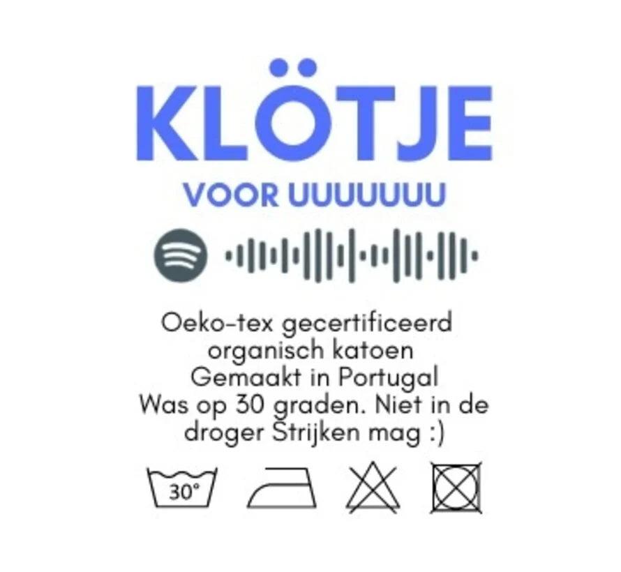 Label van shirt met spotify code