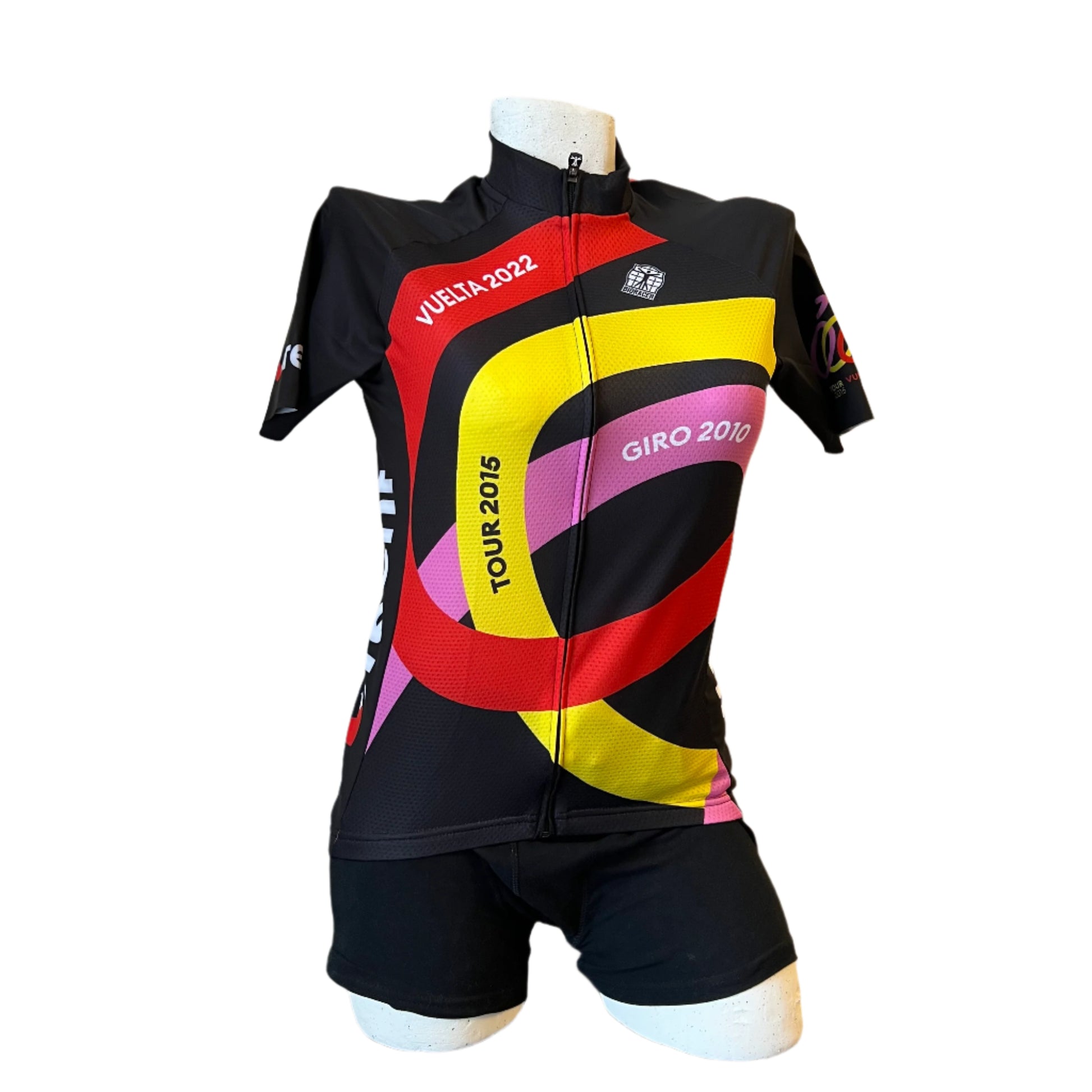 Wielrenshirt "Grand tours" kleurrijk design met alle grote rondes van de afgelopen jaren