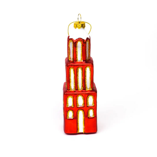 Kerstbal Domtoren rood kerstornament