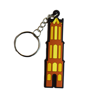 Rubberen Domtoren sleutelhanger 