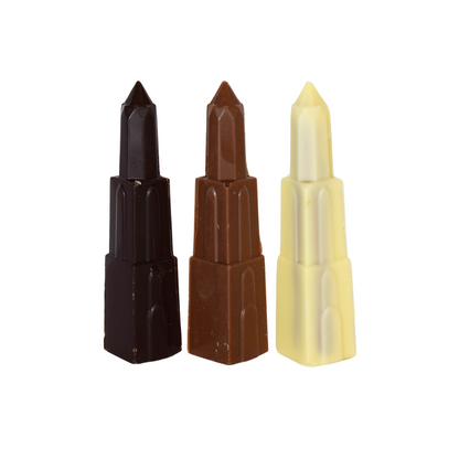 Drie bonbons in de vorm van de Domtoren 