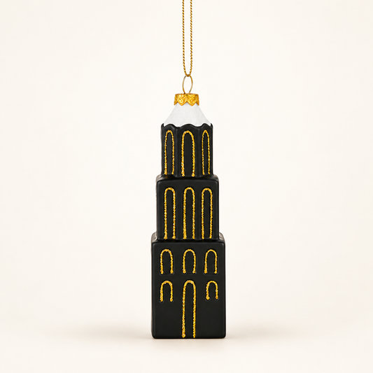 Kerstbal Domtoren Zwart – studiofoto